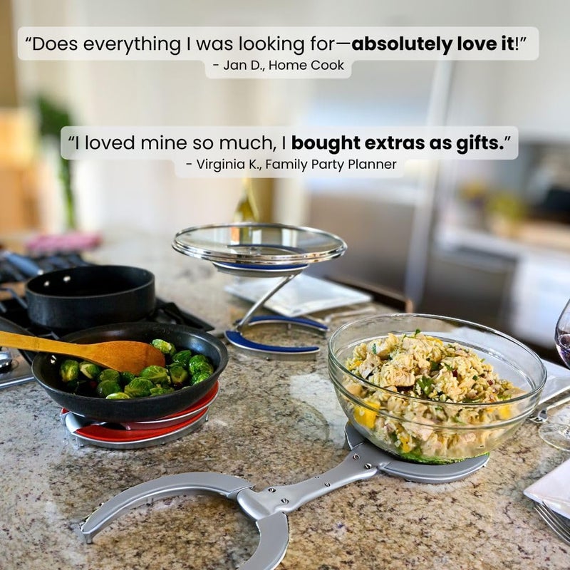 Trivae Pot Lid Holder â€“ 4-in-1 Pot Lid Holder While Cooking, Pan Lid Holder, Trivet & Cake Stand â€“ Versatile Kitchen Tool for Hot Pots, Serving & Display â€“ Space-Saving, Heat-Resistant Stand - Image 4