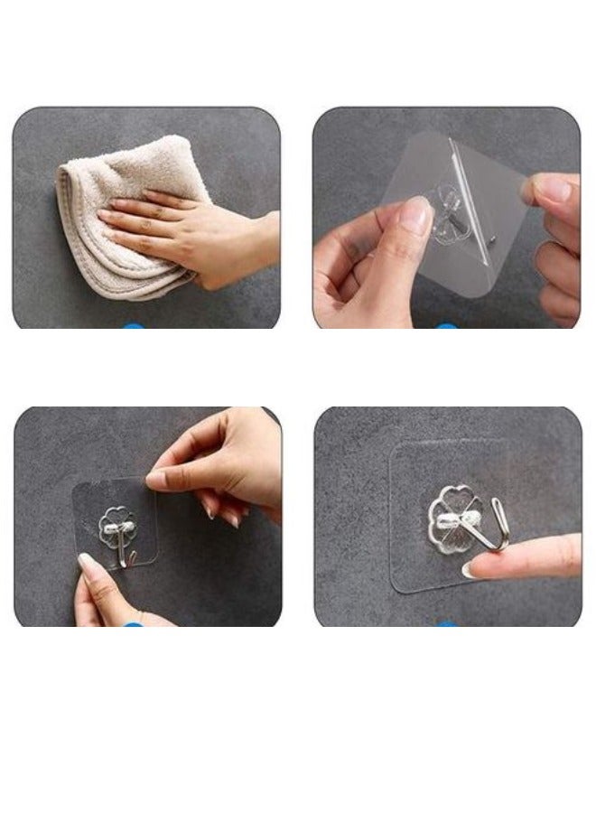 Self Adhesive Single Hooks For Hanging Towels And Kitchen Supplies 4 Pieces  - Image 2