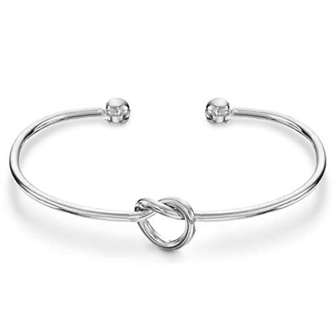 PAVOI 14K Gold Plated Forever Love Knot Infinity Bangle Bracelets for Women | Gold Bangle Bracelet for Women