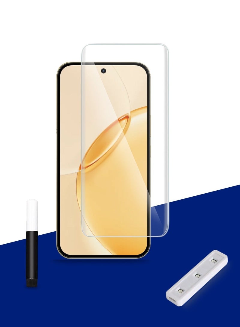 Wtech Realme 16 Pro+ / 16 Pro Plus 5G 2026 Premium Curved Edges UV Full Glue Full Cover Tempered Glass Screen Protector (MSGUCN) - Clear Bundle - Image 2
