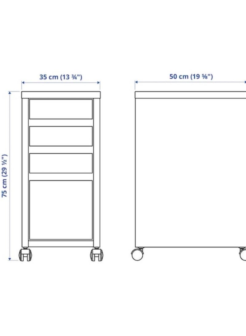 Generic - Drawer unit with file compartment black-brown 35x75 cm - Image 1