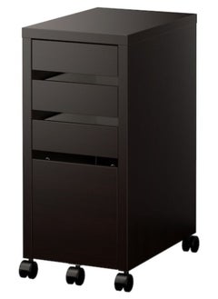 Drawer unit with file compartment black-brown 35x75 cm
