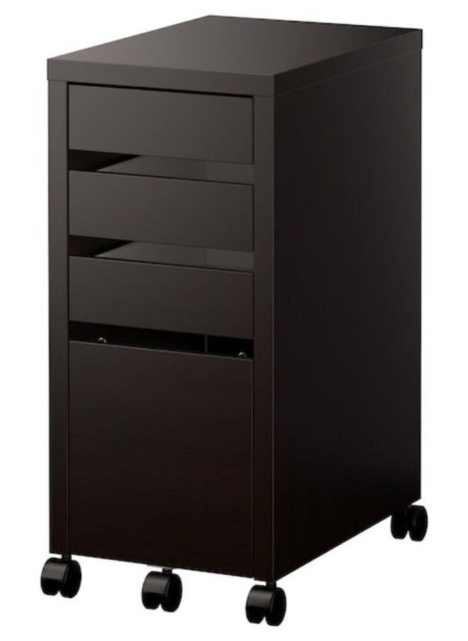 Generic - Drawer unit with file compartment black-brown 35x75 cm - Image 1