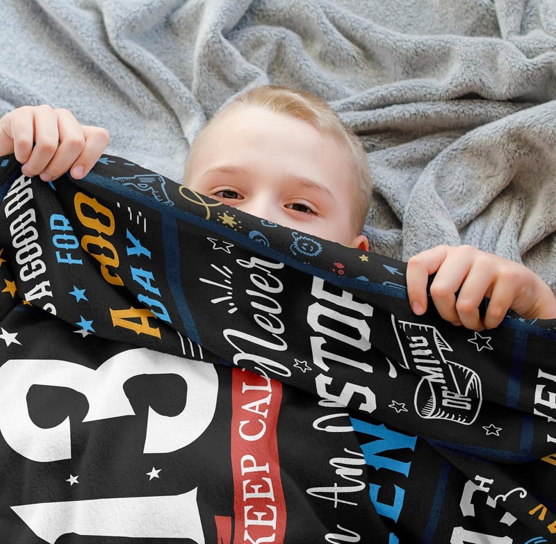DURELO 13 Year Old Boy Gifts, 13th Birthday Gifts for Boys Blanket, Coolest Presents for 13 Year Old Boy, 13 Yr Old Boys Birthday Present Ideas,13th Bday Decorations Blanket 60x50in - Image 3