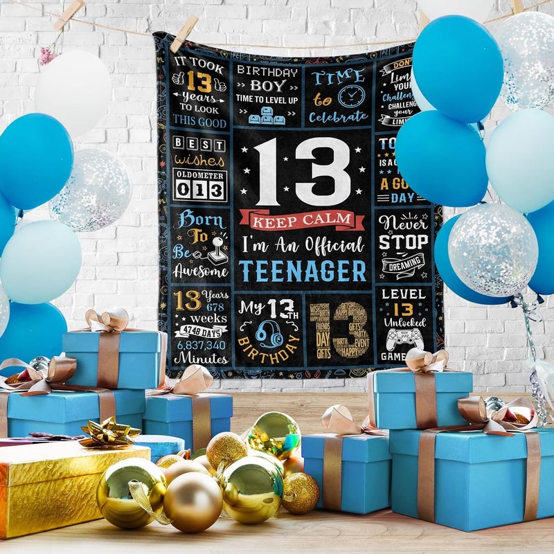 DURELO 13 Year Old Boy Gifts, 13th Birthday Gifts for Boys Blanket, Coolest Presents for 13 Year Old Boy, 13 Yr Old Boys Birthday Present Ideas,13th Bday Decorations Blanket 60x50in - Image 5