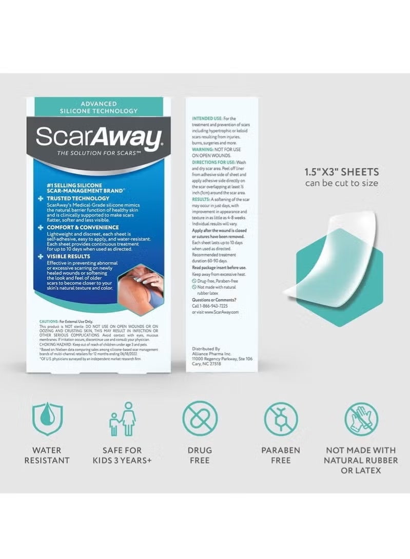 scaraway Clear Silicone Scar Sheets, White, 6 Count - Image 4