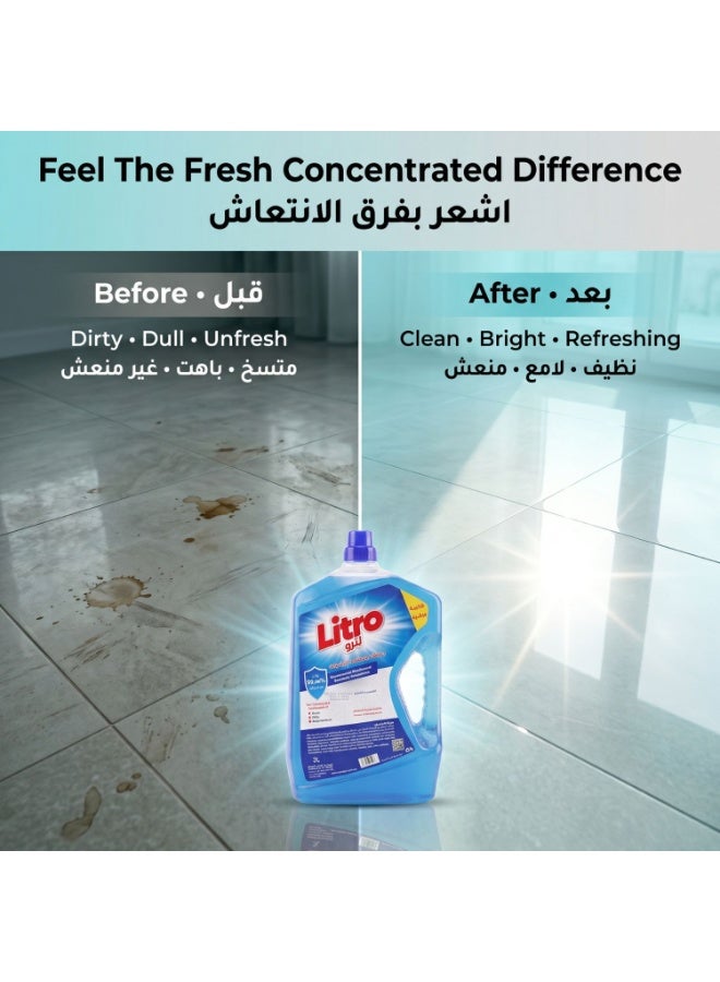 Litro Floor Cleaner Liquid & Disinfectant 4×3L – Breeze of Emotions Fragrance – Bulk Floor Cleaning Liquid, Powerful Floor Disinfectant Kills 99.9% Germs, Home & Commercial Use - Image 5