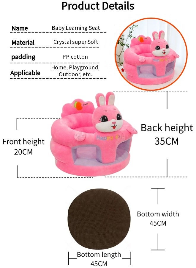 Vixplorn Baby Chair Baby learning sitting seat, baby sofa toys, baby learning chair, cartoon cute plush newborn sofa, crystal velvet fabric, PP cotton filling, toddler children gift, suitable for baby children - Image 3