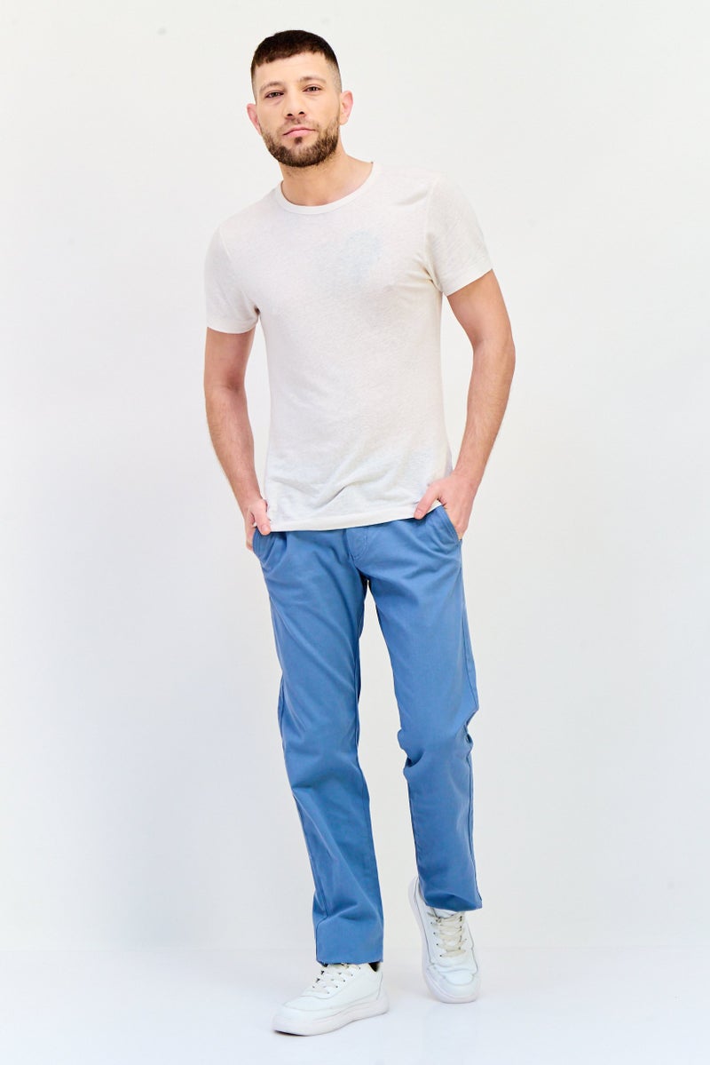 Celio سروال تشينو مستقيم للرجال، أزرق رمادي - Image 4