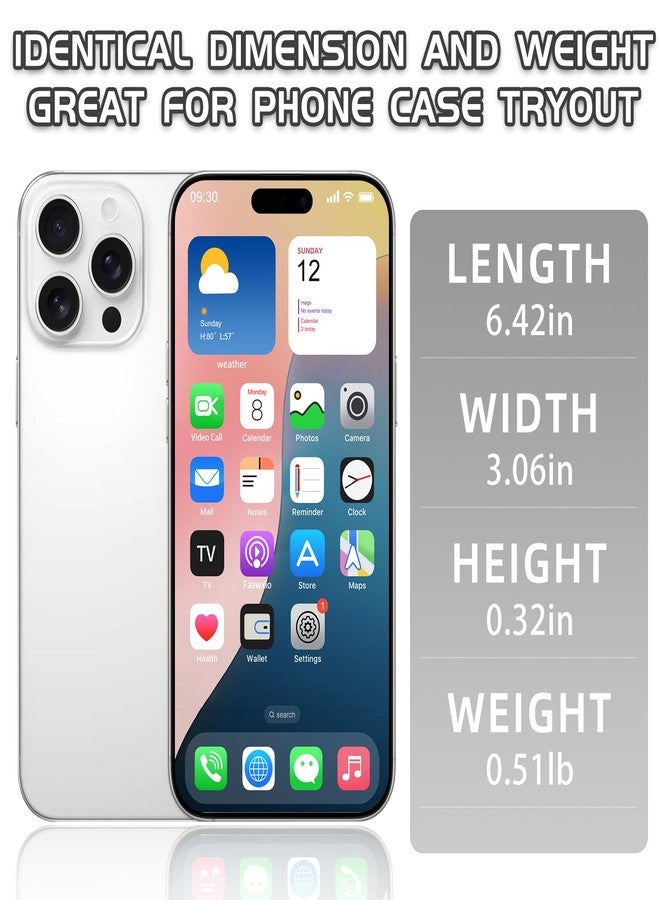 Faawxlo Dummy Fake Phone Model, Looks Like The Real Phone Compatible with Phone 16 PM, for Cell Phone Store Display or Send a Toy Phone for Kids (16ProMax,White Titanium,The Screen is Printed with Patterns) - Image 2