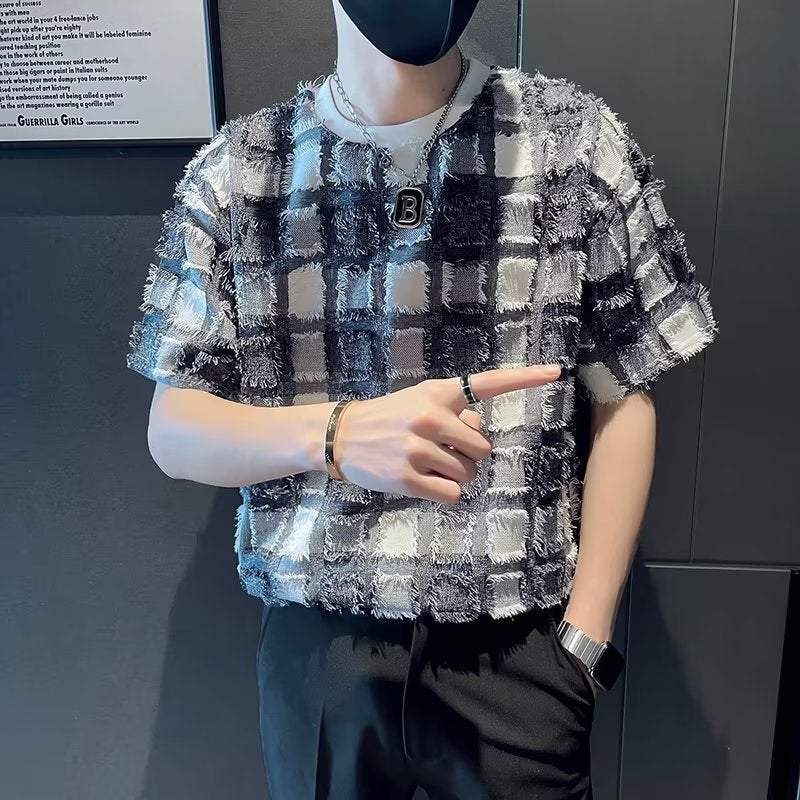 Men'S Short-Sleeved T-Shirt Summer Trendy Brand Ins Super Internet Style Design Sense Advanced Sense Hair Stylist Men'S Wear - Image 2