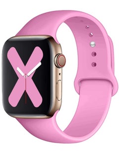 Ten Tech Silicone Sport Band for Apple Watch Ultra/Ultra 2 49mm 45mm 44mm 42mm, Waterproof Soft Silicone Sports Band for iWatch Ultra SE 8/7/6/5/4/3/2/1, Pink