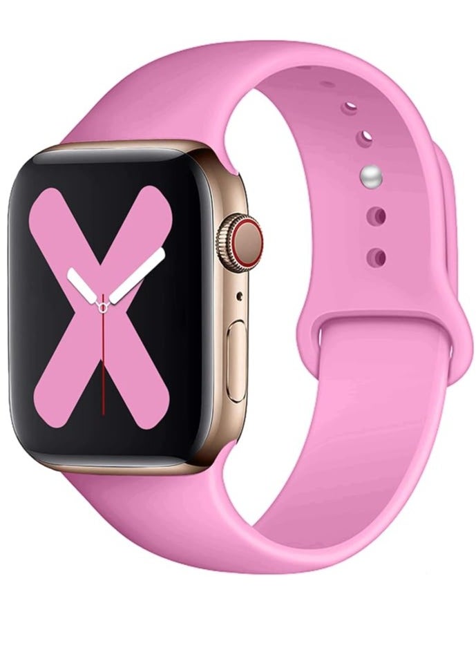 ten.tech - Ten Tech Silicone Sport Band for Apple Watch Ultra/Ultra 2 49mm 45mm 44mm 42mm, Waterproof Soft Silicone Sports Band for iWatch Ultra SE 8/7/6/5/4/3/2/1, Pink - Image 1