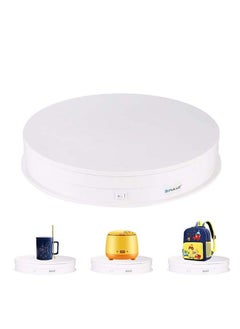 PULUZ 360 Degree Photography Turntable Rotating Display Stand, 11.2in(28cm) Diameter 360 Degree Turntable Display Stand for Photography Video Shooting Props Jewelry, Max Load 44Lb (White)