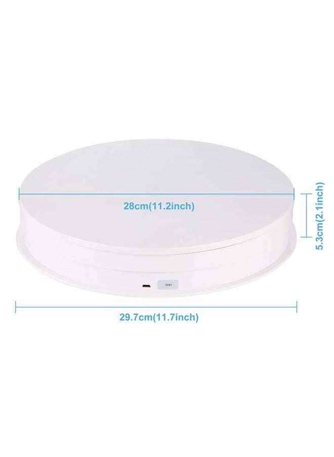 PULUZ - PULUZ 360 Degree Photography Turntable Rotating Display Stand, 11.2in(28cm) Diameter 360 Degree Turntable Display Stand for Photography Video Shooting Props Jewelry, Max Load 44Lb (White) - Image 1
