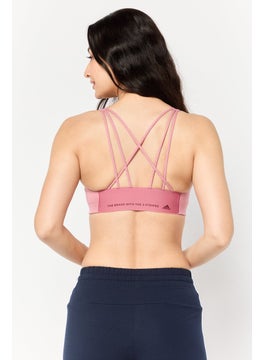 Adidas Women Sportswear Fit Training Sports Bra, Pink  - Image 3