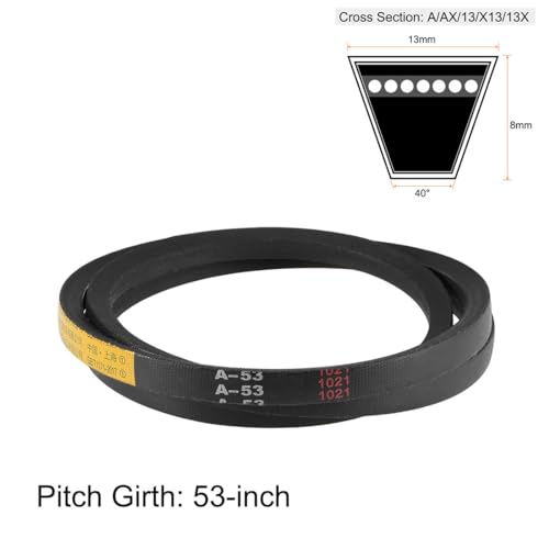 uxcell A53 Drive VBelts 53 Pitch Length 13mm Width 8mm Thick JIS Standard ASection Rubber Drive Transmission Belt 2pcs - Image 3