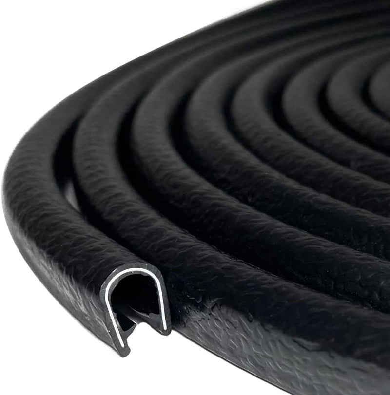 Tintvent Rubber Edge Trim Black 26Feet - Flexible U Shape Seal Strip for Sharp/Rough Surfaces - Image 1