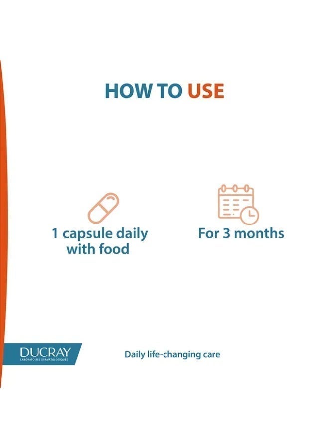 Ducray Keracnyl Ducray Anacaps Activ+ Food Supplement - for Sudden and Chronic Hair Loss - 30 Capsules - Image 4