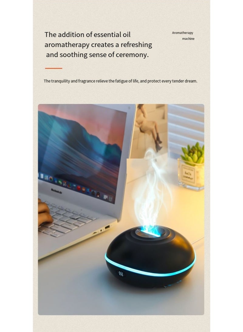 كيو زد موزع الزيوت العطرية فليم، مرطب رذاذ بالموجات فوق الصوتية للعلاج بالروائح العطرية بسعة 200 مل بتصميم صامت، إيقاف تشغيل تلقائي بدون ماء، 7 مصابيح ليد مهدئة للمكتب والمنزل وغرفة النوم، لون أبيض - Image 5