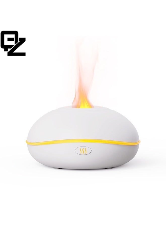 كيو زد موزع الزيوت العطرية فليم، مرطب رذاذ بالموجات فوق الصوتية للعلاج بالروائح العطرية بسعة 200 مل بتصميم صامت، إيقاف تشغيل تلقائي بدون ماء، 7 مصابيح ليد مهدئة للمكتب والمنزل وغرفة النوم، لون أبيض - Image 1