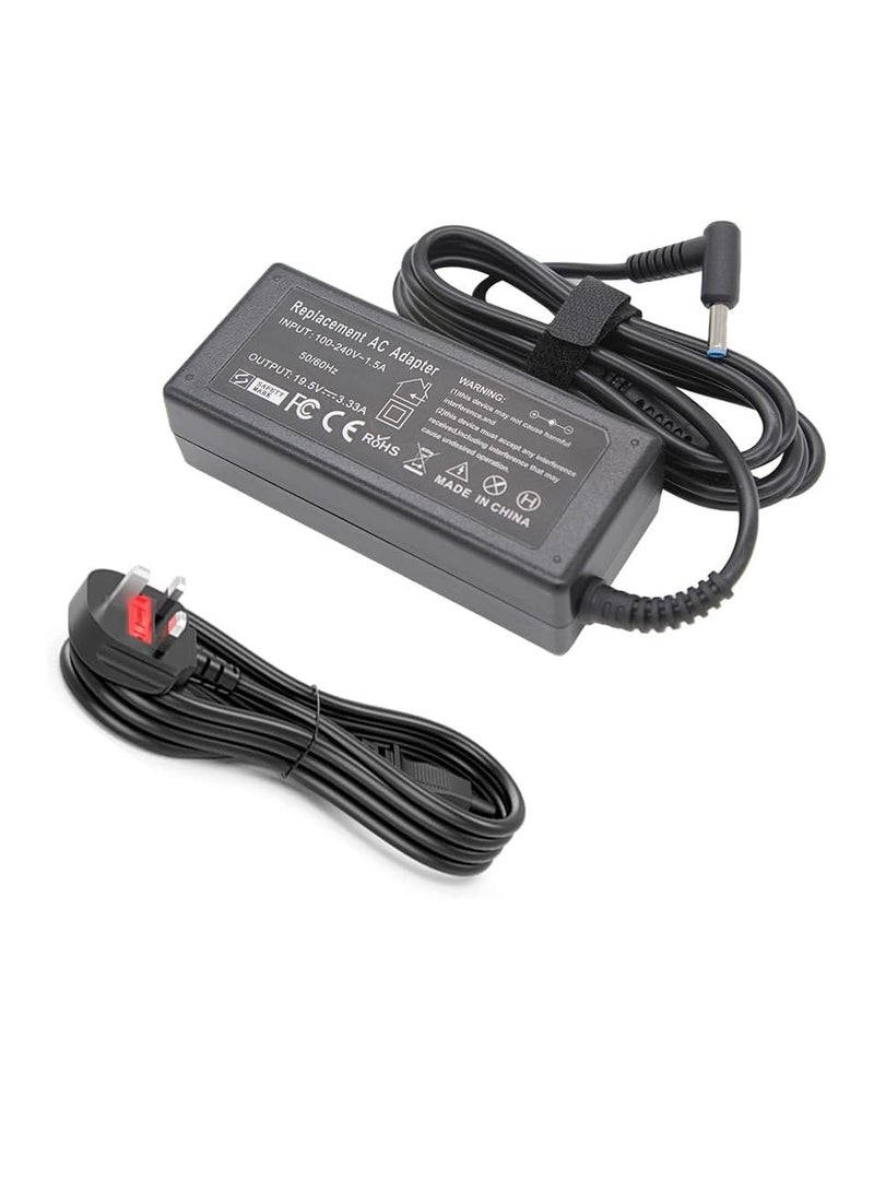 65W Charger UK Plug laptop adapter for hp 19.5V 3.33A 4.5*3.0mm for Envy 13 15 17 for Pavilion 15 11 13 for Chromebook 11 14 for Probook 430 g3 g4 g5 for EliteBook 1020 1040 for Stream 11 Pro - Image 1