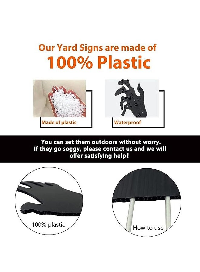 Brain Giggles 5 Pcs Black Hands Yard Sign with Stakes - Image 3