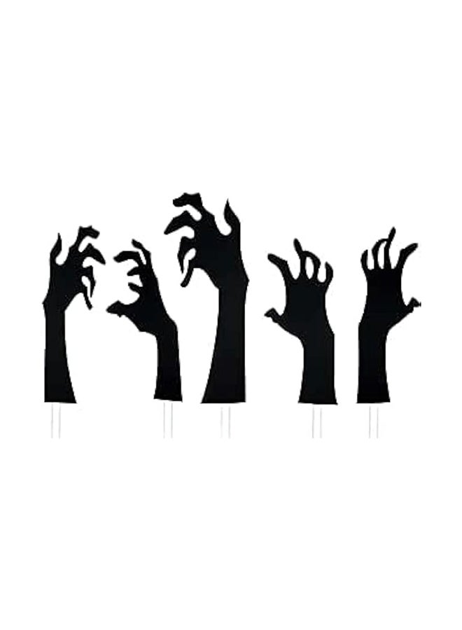 Brain Giggles 5 Pcs Black Hands Yard Sign with Stakes - Image 1