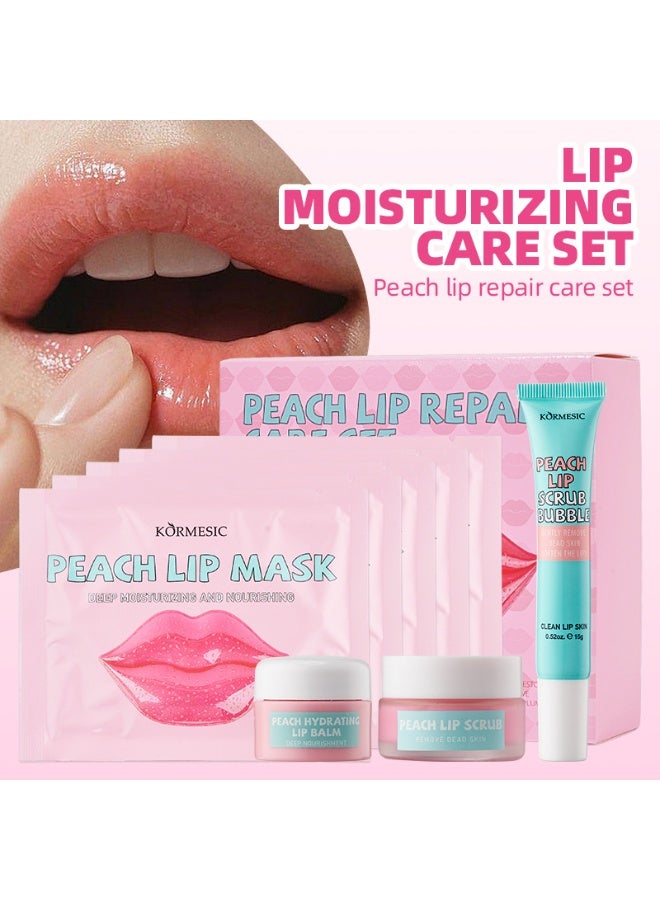 KORMESIC Peach Lip Care Set - Hydrating and Moisturizing - Image 1