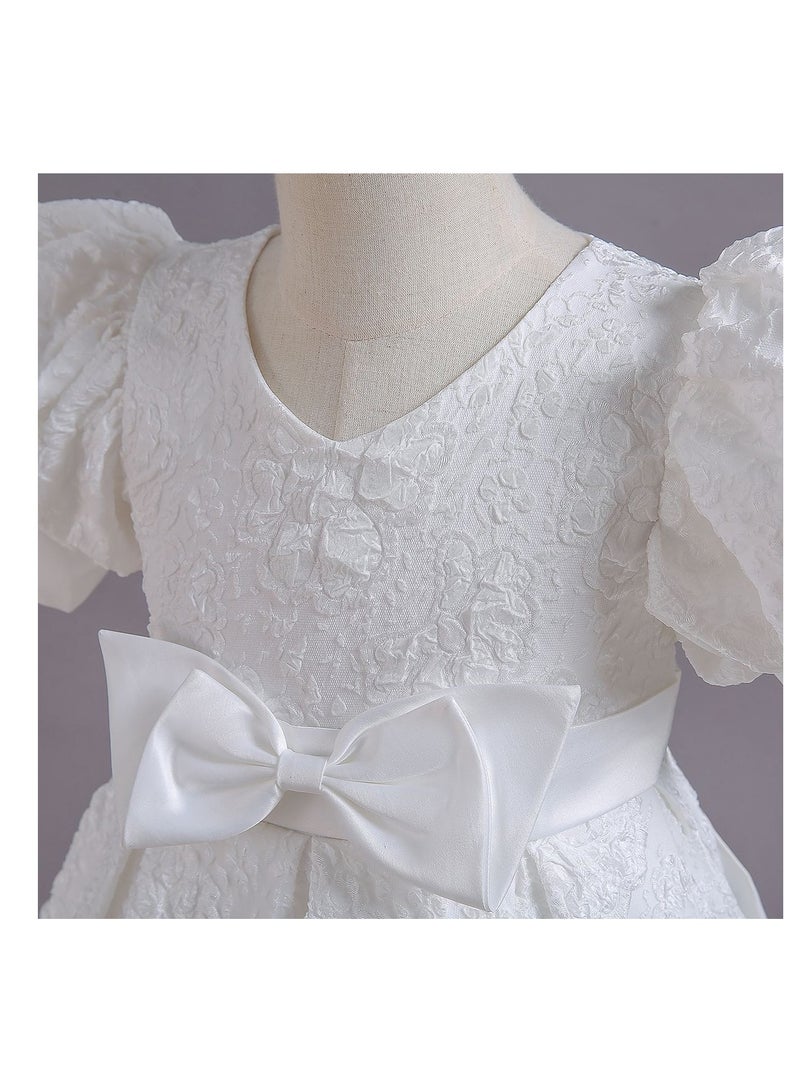 السيدات القوس التعادل مساء اللباس عالية الخصر الطرف تنورة فقاعة الأكمام الأميرة اللباس البيانو عرض - Image 4