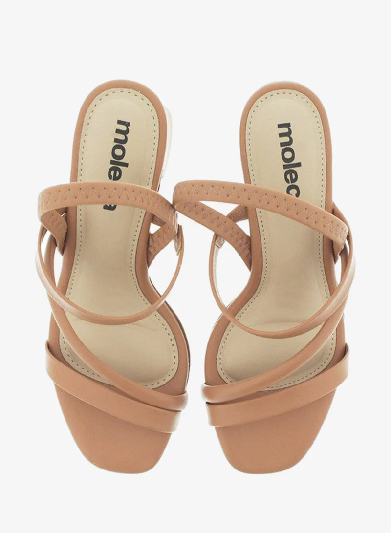 Moleca Nude Mid Heels Sandals for Women – Sling Back Heel Sandals for Girls with Ankle Strap for Women | Best Price UAE