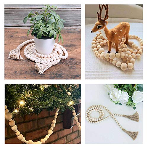 LotFancy Wooden Beads, 500pcs 6 Sizes Unfinished Natural Wood Beads for Crafts, Round Predrilled Wooden Balls for Garland Macrame Jewelry Farmhouse Décor (8mm 10mm 12mm 14mm 16mm 18mm) - Image 5