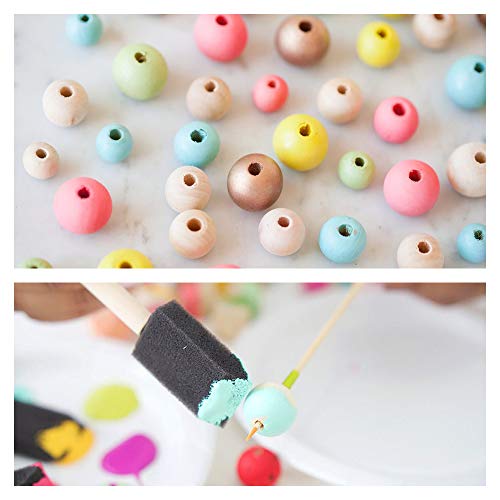 LotFancy Wooden Beads, 500pcs 6 Sizes Unfinished Natural Wood Beads for Crafts, Round Predrilled Wooden Balls for Garland Macrame Jewelry Farmhouse Décor (8mm 10mm 12mm 14mm 16mm 18mm) - Image 4