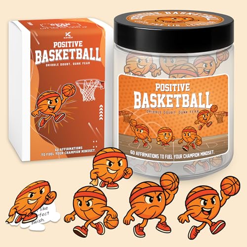 KATINAT Positive Basketball Jar, Basketball Gifts for Boys and Teen Boys, Christmas Gift for Kids, Teen Boys Stocking Stuffers, Basketball Accessories, Inspirational Sports Gift - Image 1
