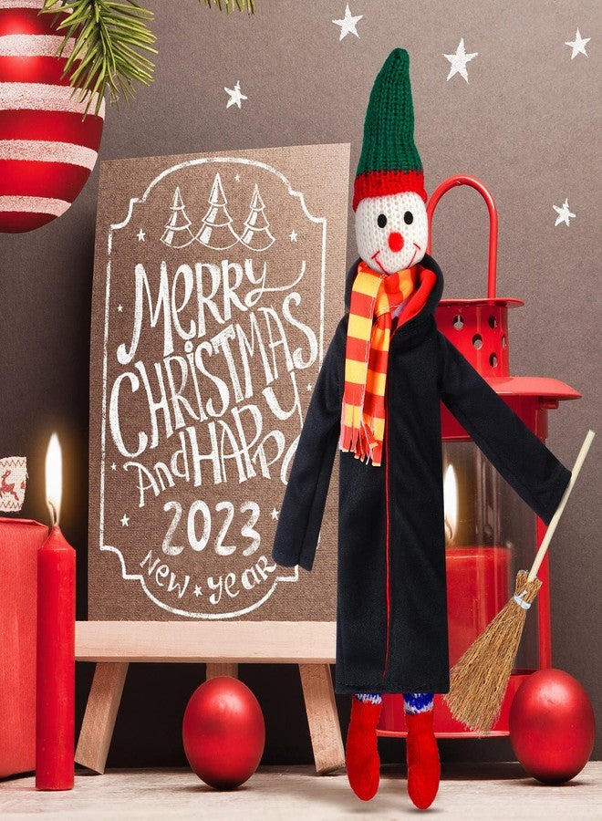 Hungdao 6 Pcs Christmas Clothes Accessories Wizard Robe Outfit Scarf and Broom Costume Dress up for Christmas Decor - Image 5