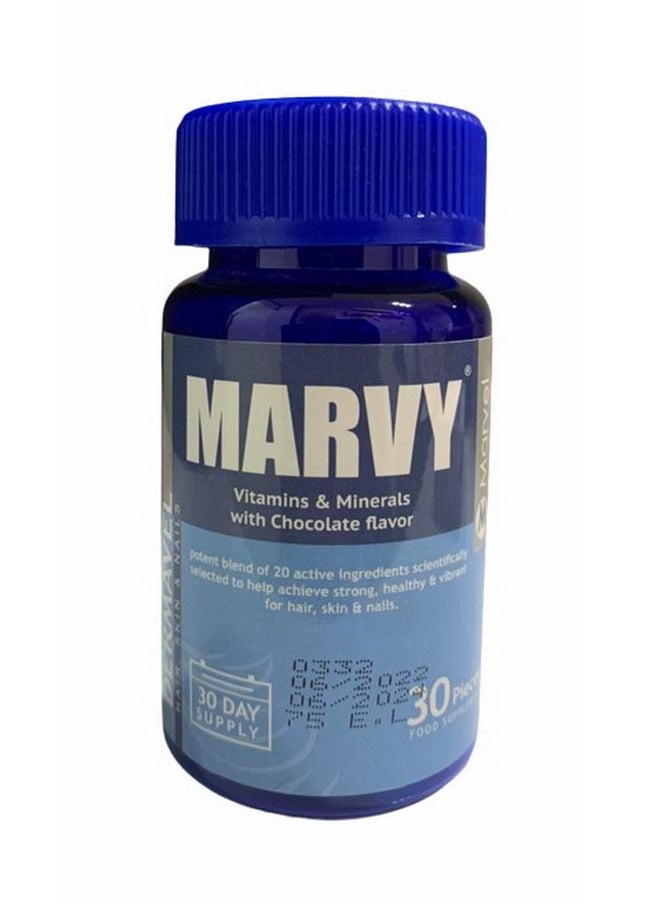 Marvy - Marvy Vitamins & Minerals With Chocolate Flavor For Hair, Skin & Nails, 30 Chewable Tablets - 30 Day Supply - Image 1