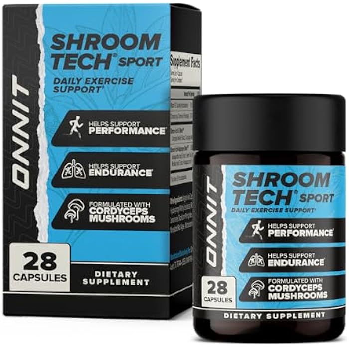 ONNIT Shroom Tech Sport Daily Exercise Support Capsules, Pre Workout Supplement with Cordyceps Mushrooms, Caffeine-Free Dietary Supplement for Daily Energy Support, 28 Count - Image 1