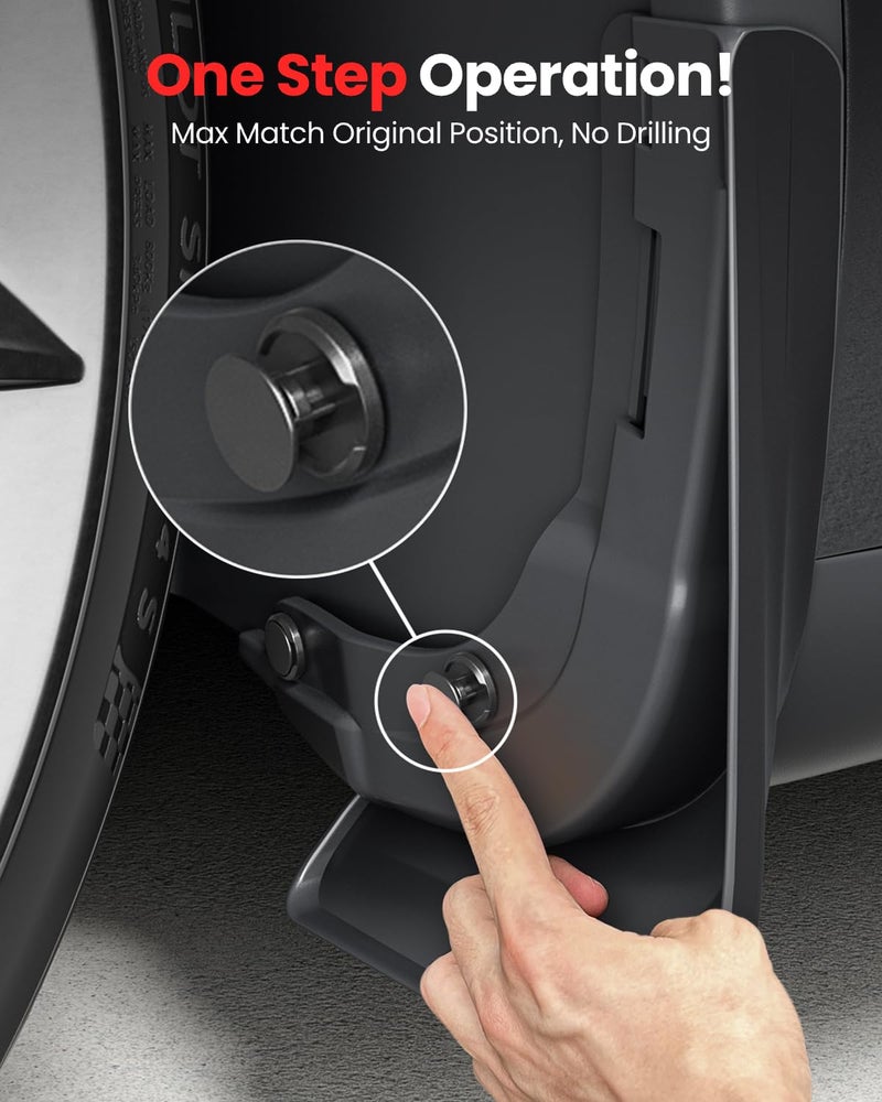 REEVAA 2025 Tesla Model Y Accessories - Mud Flaps [No Drilling Required] All-Weather Mud Guard Body Kits for Model Y 2019-2024, Black (Set of 4) - Image 5