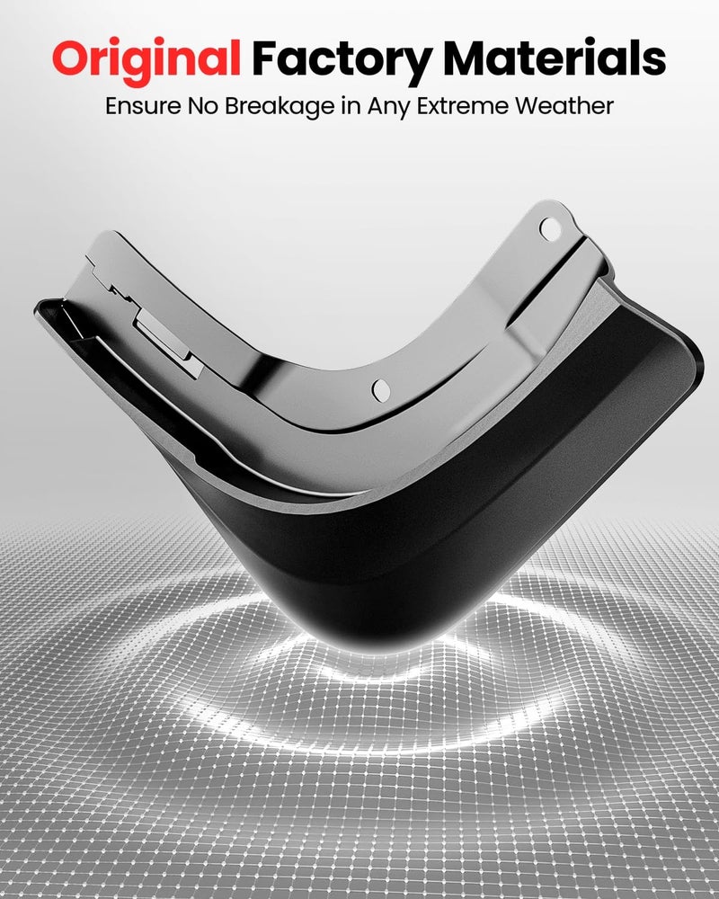 REEVAA 2025 Tesla Model Y Accessories - Mud Flaps [No Drilling Required] All-Weather Mud Guard Body Kits for Model Y 2019-2024, Black (Set of 4) - Image 4