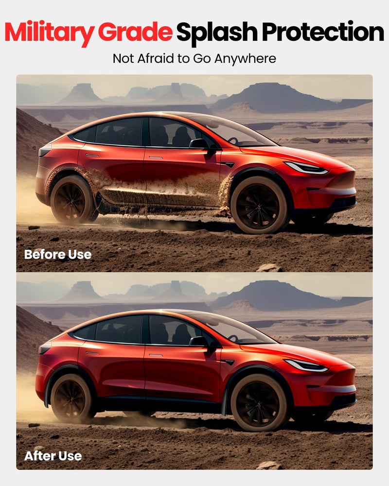 REEVAA 2025 Tesla Model Y Accessories - Mud Flaps [No Drilling Required] All-Weather Mud Guard Body Kits for Model Y 2019-2024, Black (Set of 4) - Image 2