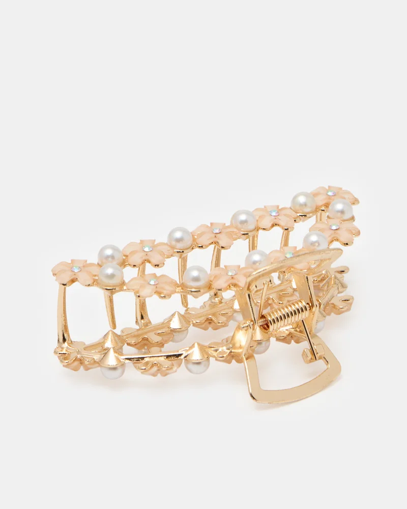 REDTAG Women Gold Pearl Hair Claw