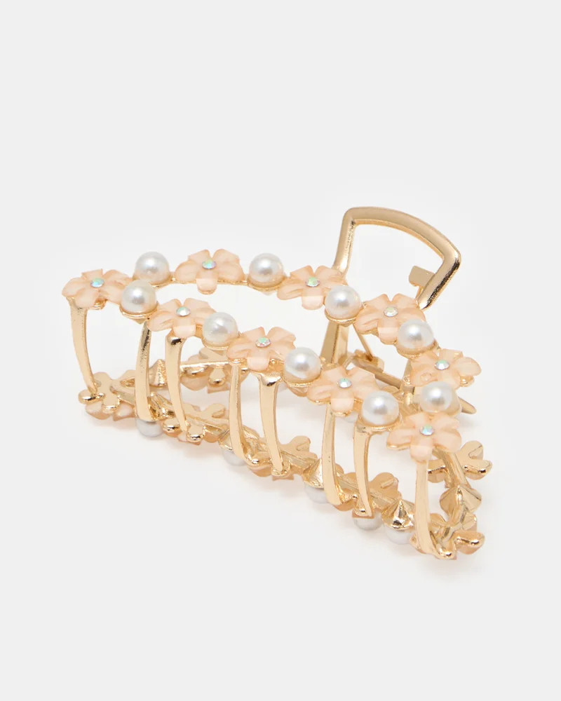 REDTAG Women Gold Pearl Hair Claw