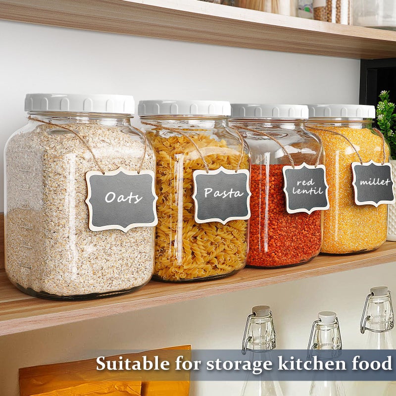 Folinstall 2 Pack Wide Mouth 1 Gallon Clear Glass Jar with Lid, Heavy Duty Airtight Screw Lid with Silicone Gasket - Large Mason Jar with 2 Scale Mark for Fermenting Kombucha and Storing Food(Extra 2 Gaskets) - Image 5