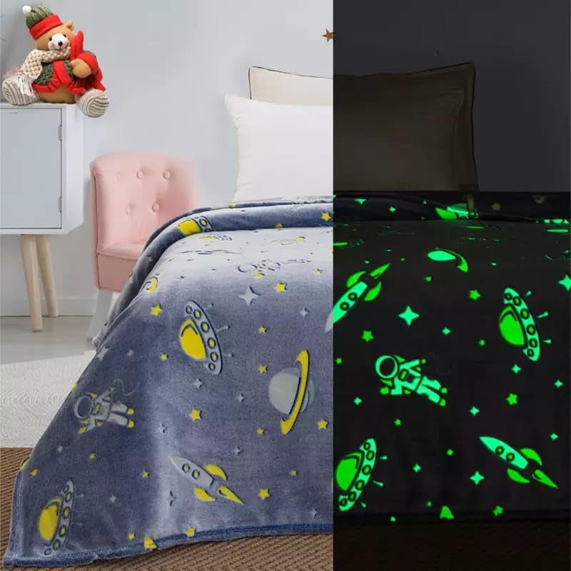 Tera13 TERA 13 Blanket for Kids Space Blanket for Boys (1 Pcs) Glow in The Dark Radium Blanket Foor Kids, Teenager & Adult All Seasons Blankket Single Bed Return Gifts for Kids - Image 4