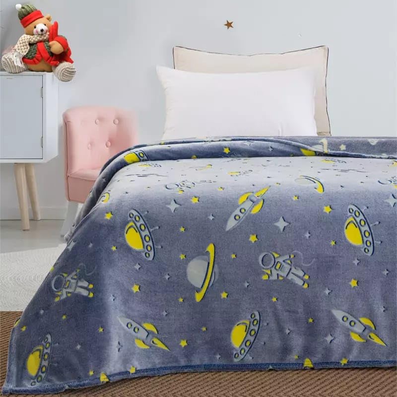 Tera13 TERA 13 Blanket for Kids Space Blanket for Boys (1 Pcs) Glow in The Dark Radium Blanket Foor Kids, Teenager & Adult All Seasons Blankket Single Bed Return Gifts for Kids - Image 1