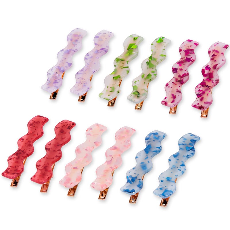 Cptots 12 PCS Acrylic Resin Alligator Barrettes For Women Small Cute Clips For Thick Thin Hair Fashion Decorative Accessories,Purple Green Blue Gradien Red - Image 1