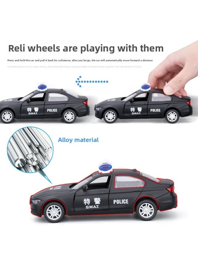 Children's Toy Police Car Model Alloy Simulation Car Model Ambulance Police Fire Truck 110 Toy Car-Color:National Guest Police Motorcycle Chinese 【light + Sound Effect】】 - Image 5