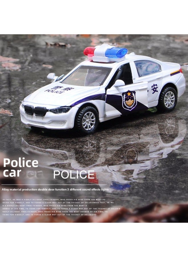 Children's Toy Police Car Model Alloy Simulation Car Model Ambulance Police Fire Truck 110 Toy Car-Color:National Guest Police Motorcycle Chinese 【light + Sound Effect】】 - Image 4
