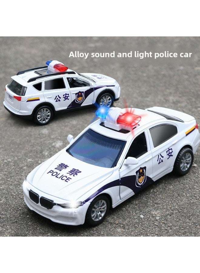 Children's Toy Police Car Model Alloy Simulation Car Model Ambulance Police Fire Truck 110 Toy Car-Color:National Guest Police Motorcycle Chinese 【light + Sound Effect】】 - Image 3
