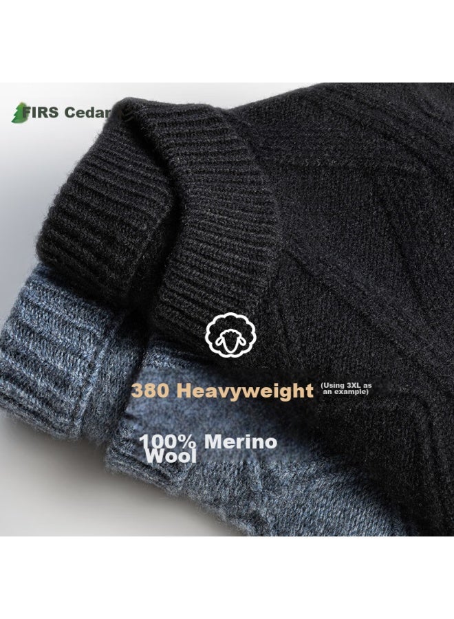 FIRS Firs Heavyweight Thick Wool Sweater For Men, Warm Comfortable Soft Autumn Winter Business Casual Pullover Base Layer  - Image 1